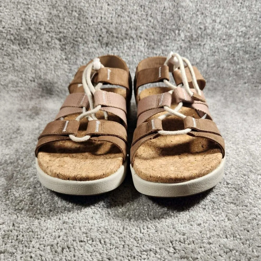 KEEN Elle Mixed Strap Toasted Coconut Birch Bungee Sandal Womens 9